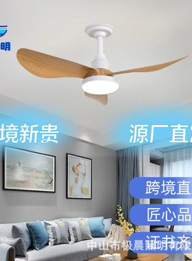 风扇灯吊扇灯可拆卸风扇吊灯轻奢书房客厅餐厅家庭用北欧风32寸