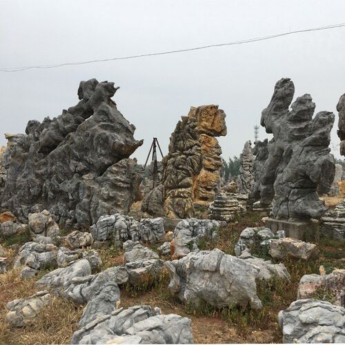 灵璧石假山叠水驳岸水系 庭院灵璧石景观石 灵璧石园林造景