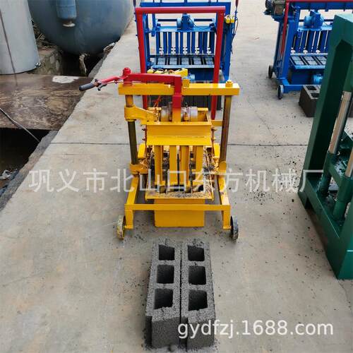 畅销非洲小型移动制砖机一机多用水泥砖机砌块成型设备电动打砖机