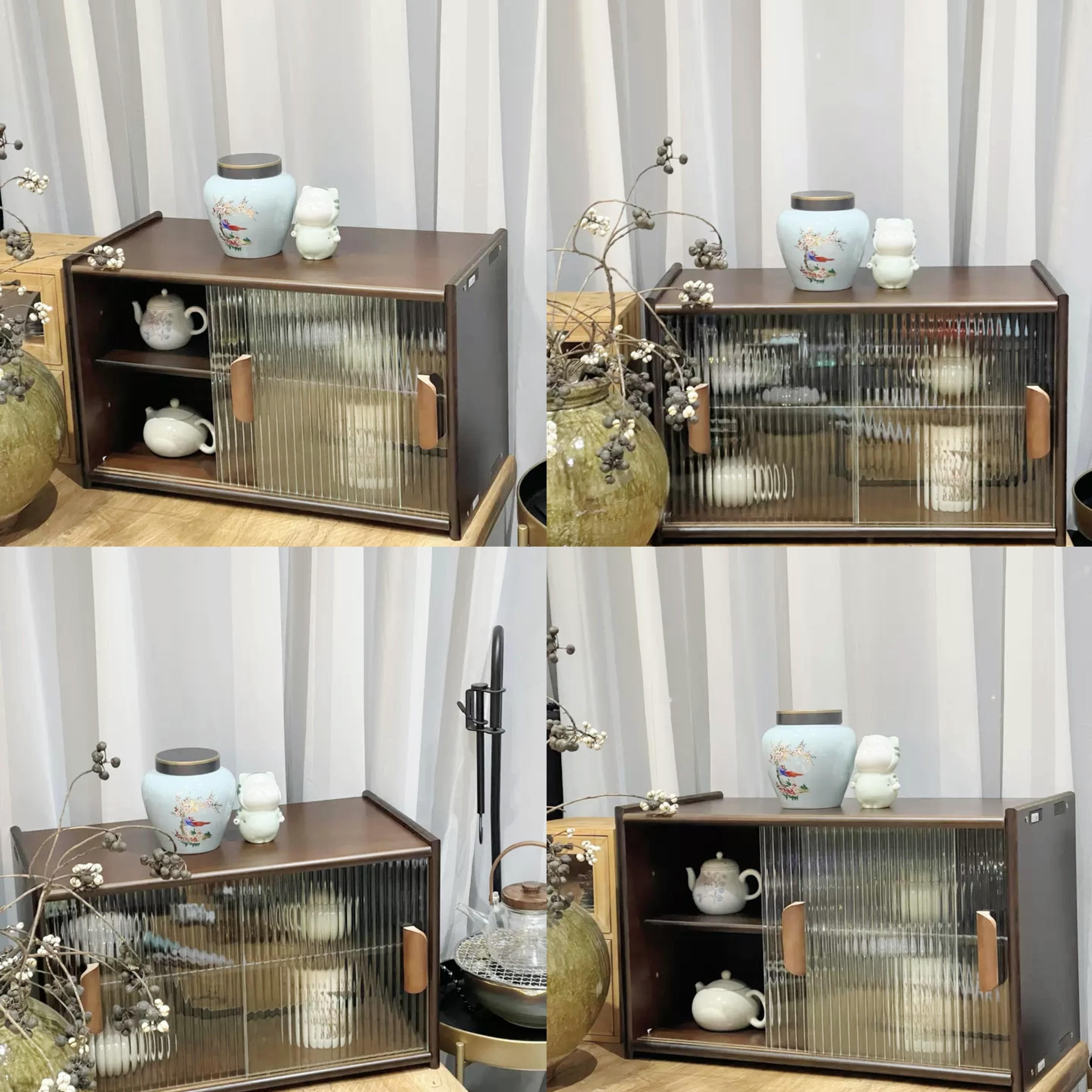 防尘杯架木茶具收纳柜桌面多功能杯子茶杯水杯咖啡杯餐桌置物架