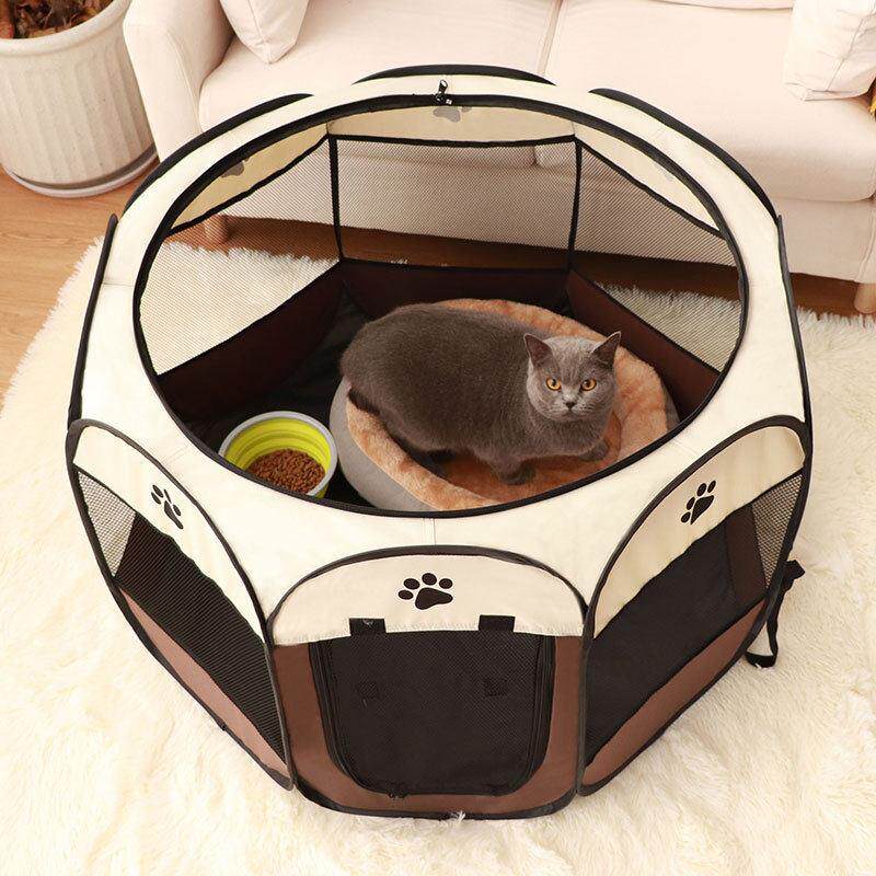 宠物帐篷八角笼围栏猫笼子可折叠猫笼超大家用猫窝四季通用猫产房