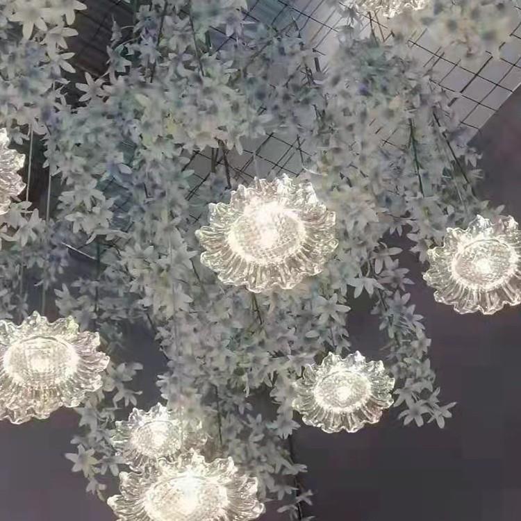 新款亚克力水晶向日葵吊灯浪漫婚礼堂吊顶装饰布置