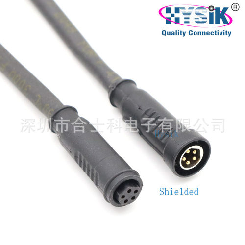 M8卡扣式连接器 5芯 快速对插物流设备防水航空插头