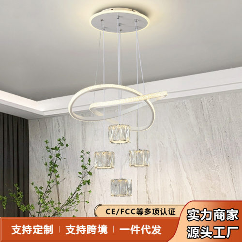餐厅灯具现代简约2025新款高级感饭厅餐桌大气网红轻奢水晶吊灯