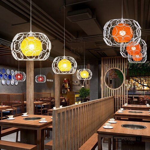 网红餐饮吊灯烧烤店吧台商用创意个性餐厅火锅店麻辣烫店铺专用灯