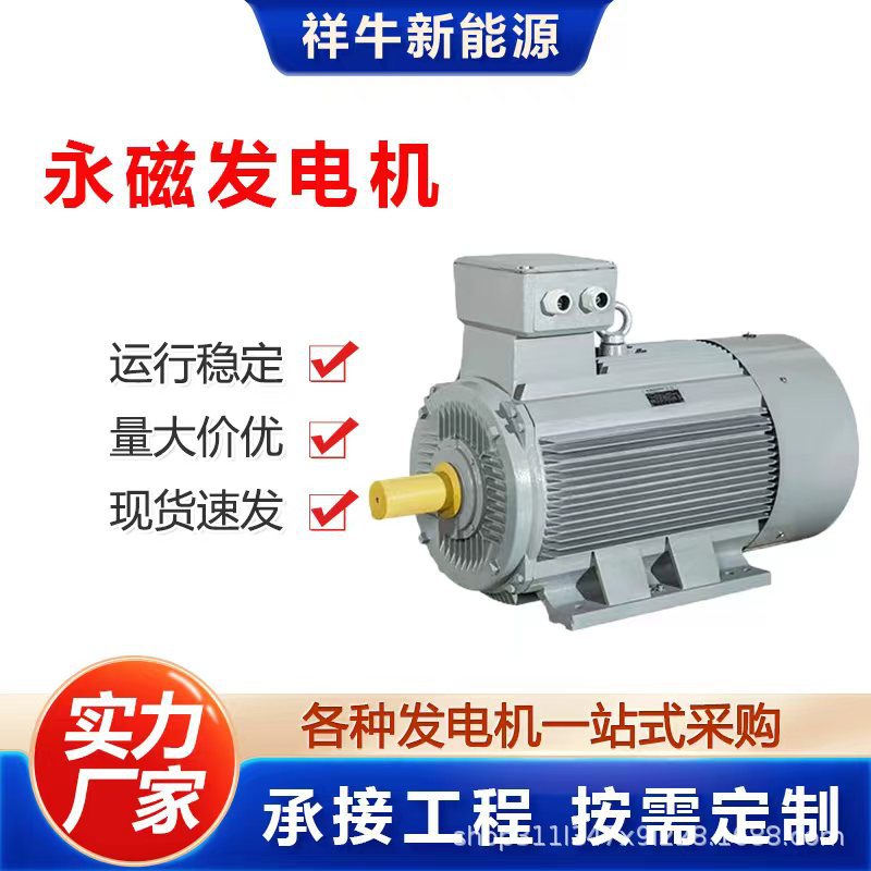 无刷永磁同步发电机三相工业级发电机设备自循环水利380V7KW10KW