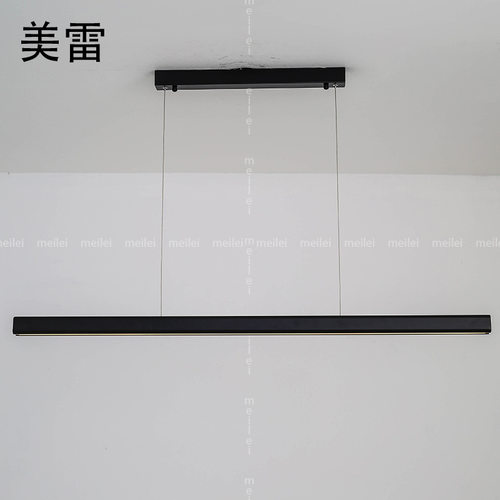 铝材北欧餐厅吊灯现代简约一字实木办公室茶室饭厅吧台餐桌灯灯具