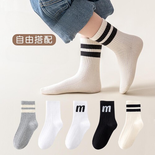 儿童纯棉春夏薄款中筒袜男女童