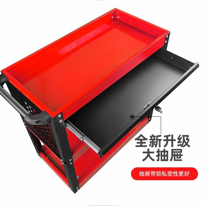 多层带抽屉工具车多功能加厚手推车维修汽修车间移动工具小推车