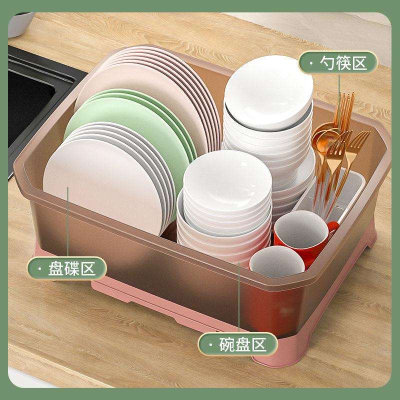 特大号碗柜塑料带盖厨房放碗碟沥水架装碗箱家用餐具收纳箱置物架