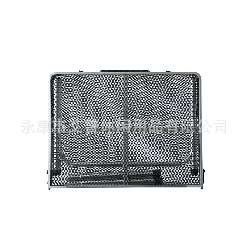 户外铝合金折叠烧烤桌铁网桌户外露营折叠网桌子可调节网格桌