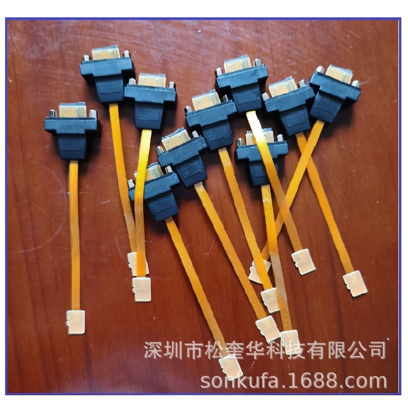 自弹式TF公转TF母转接线镀金接头MicroSD TF卡延长线FPC线延伸器