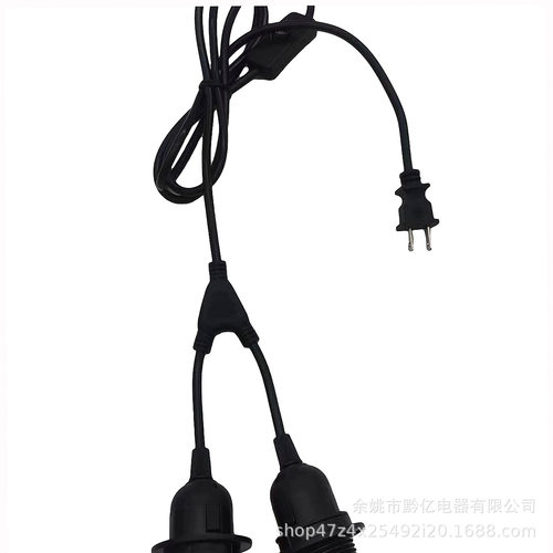 E27螺口带开关灯头带线悬吊式灯头带插头1分2灯座电源线厂家批发
