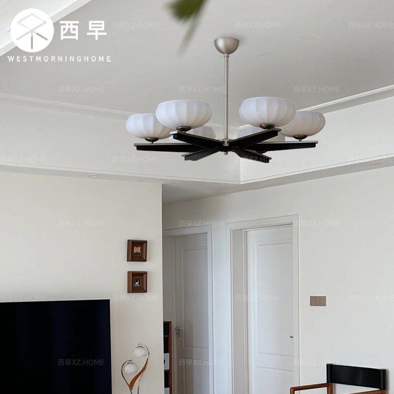 若木法式中古客厅灯主灯吊灯美式复古卧室饭厅书房低层高吸顶灯具