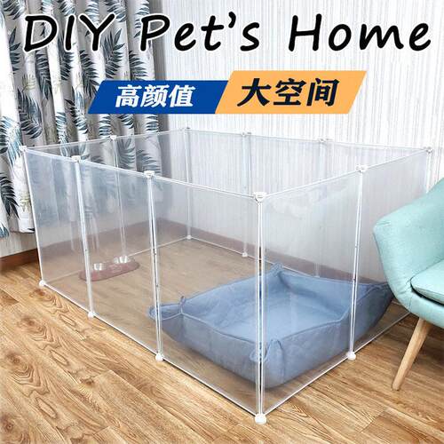 跨境宠物栅栏栅栏室内家用小型犬猫咪超大空间笼子狗狗隔离网门栏