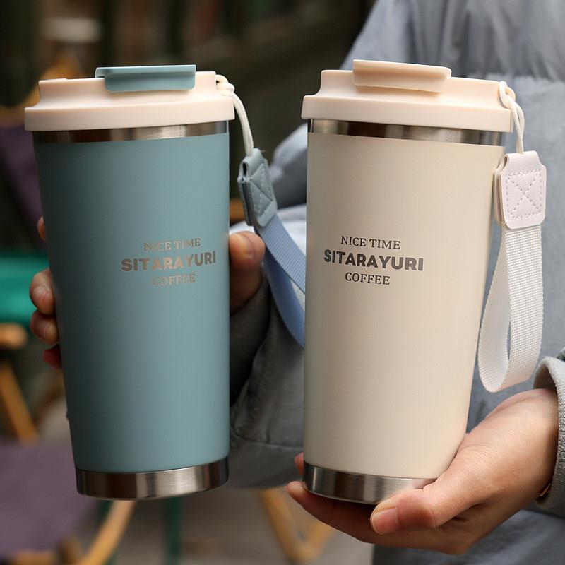 茶水分离保温杯双饮2025新款男士水杯吸管杯女简约车载高颜值杯子