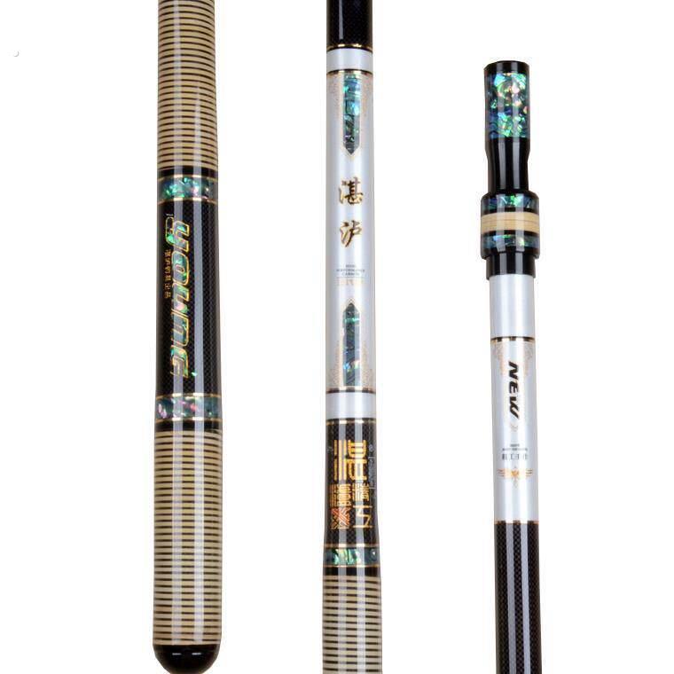 定位湛泸伸缩捞网杆碳素1.5 2.12.4米台钓捞网柄操网超硬新款超轻