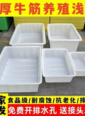 全新牛筋塑料水箱水产养殖海鲜摆摊大号工地搅拌砂浆盆周转浅盆