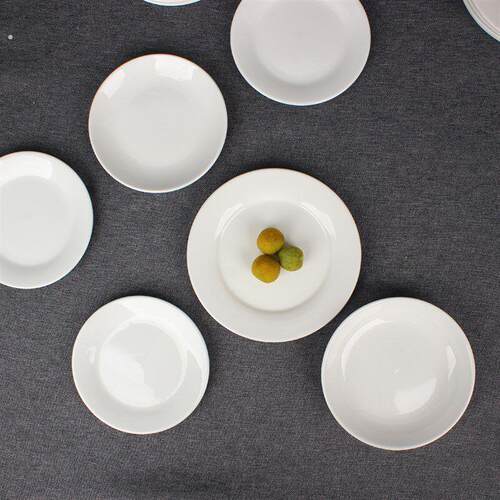 纯白5英寸13厘米小碟子多用接菜碟骨碟陶瓷可蒸煮耐高温盘子小号