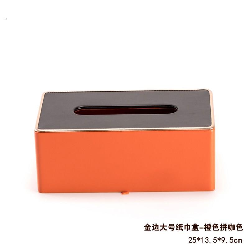 欧式桌面皮革纸巾盒 创意家用车格线抽取式卫生纸盒 饭厅卫生纸盒