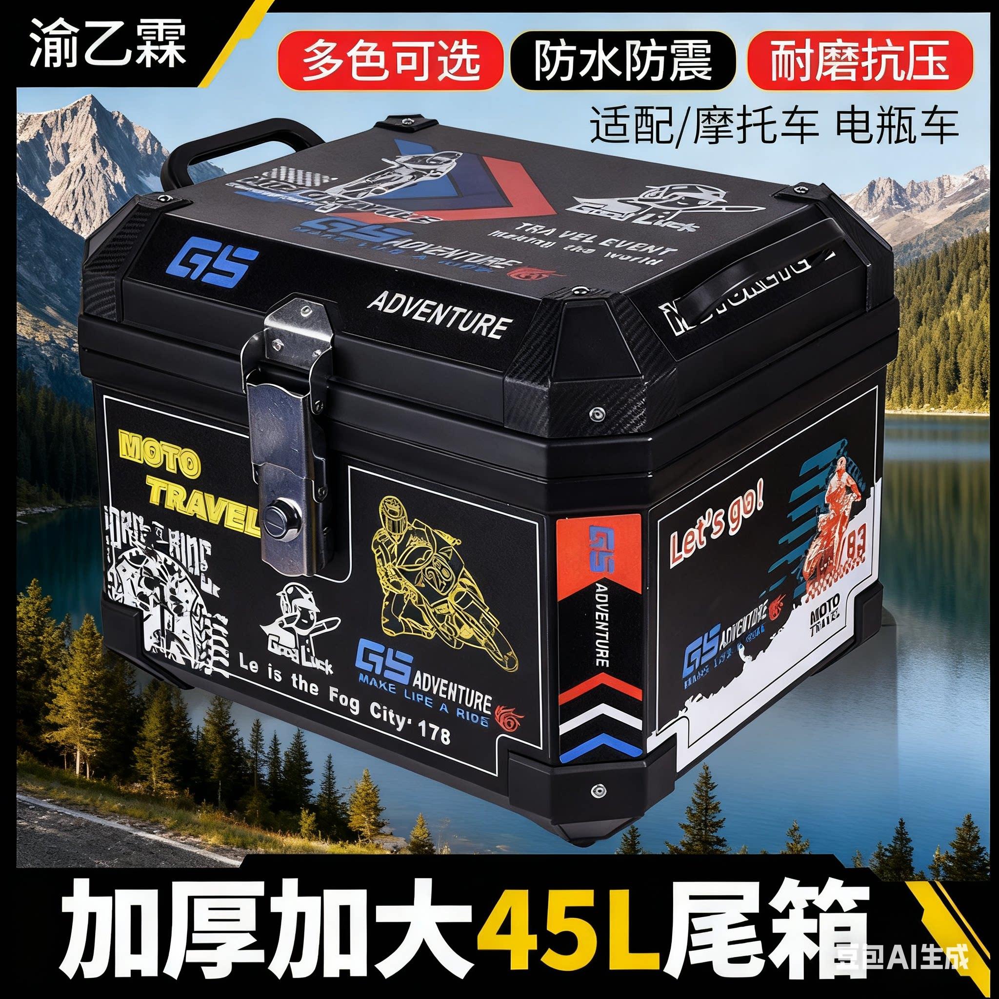 德国品质摩托车尾箱大容量后备箱踏板车箱电动车行李箱大号通用特