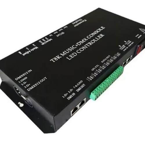 T8K幻彩跑马灯音乐控制器，8口DMX512幻彩音乐控制器，可连接控台