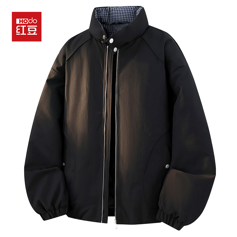 HODO/红豆男款工装羽绒服冬季90白鸭绒宽松休闲立领御寒保暖外套