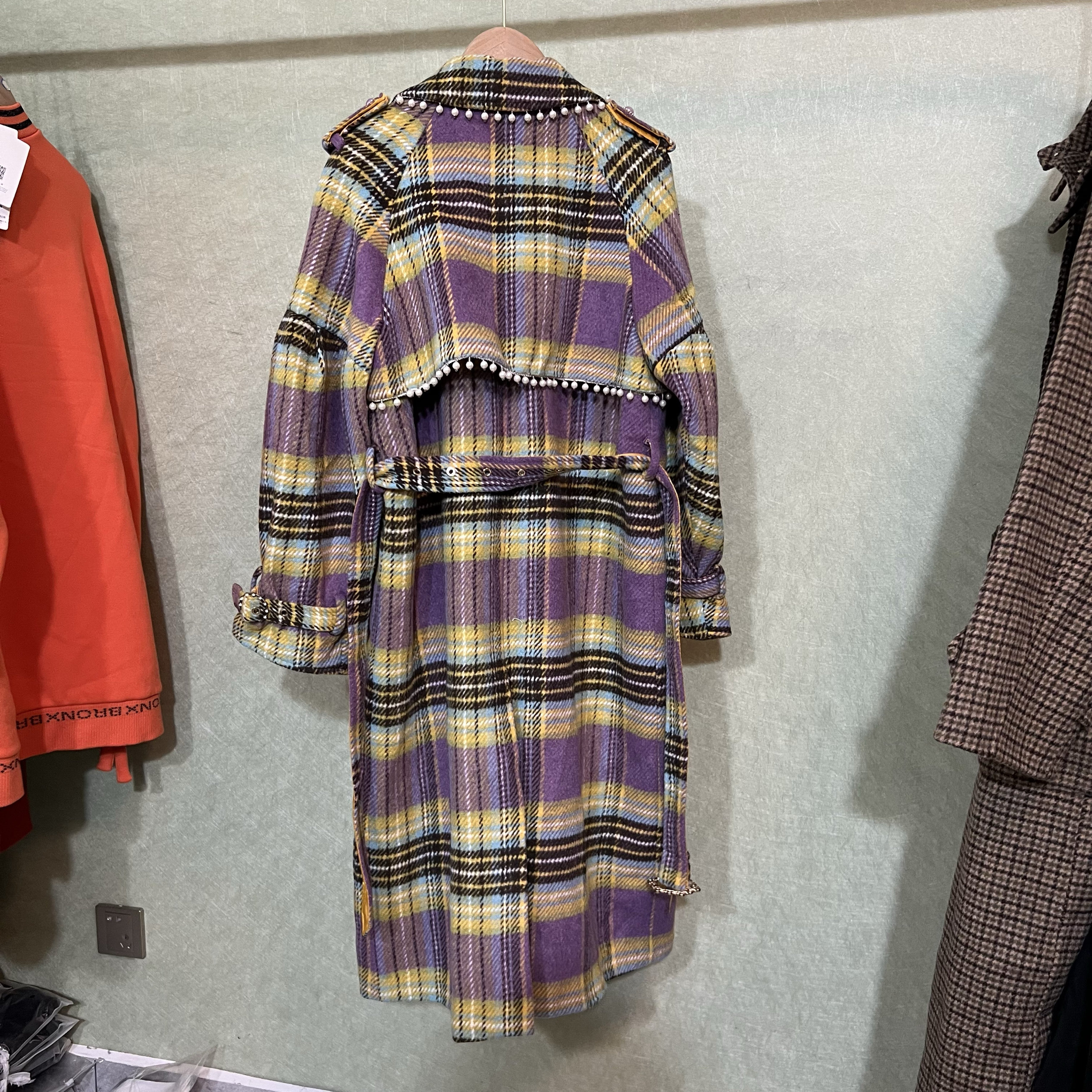 商场撤柜明星私服海妍星格子大衣外套