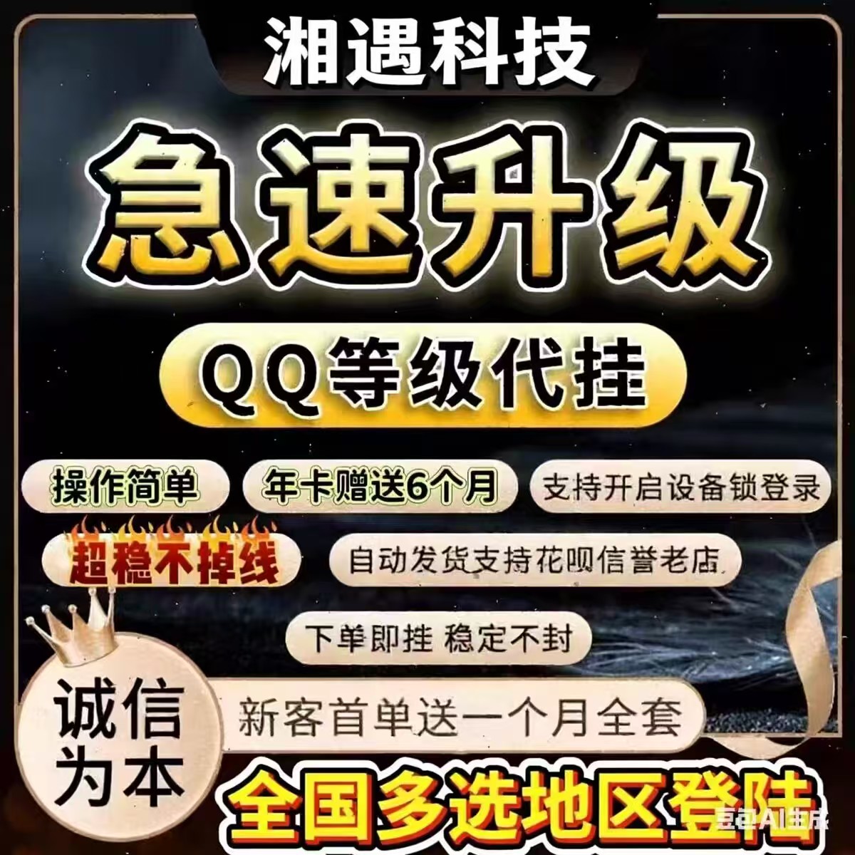 QQ等级代挂 带电脑在线 会员签到 自选地区 不掉线