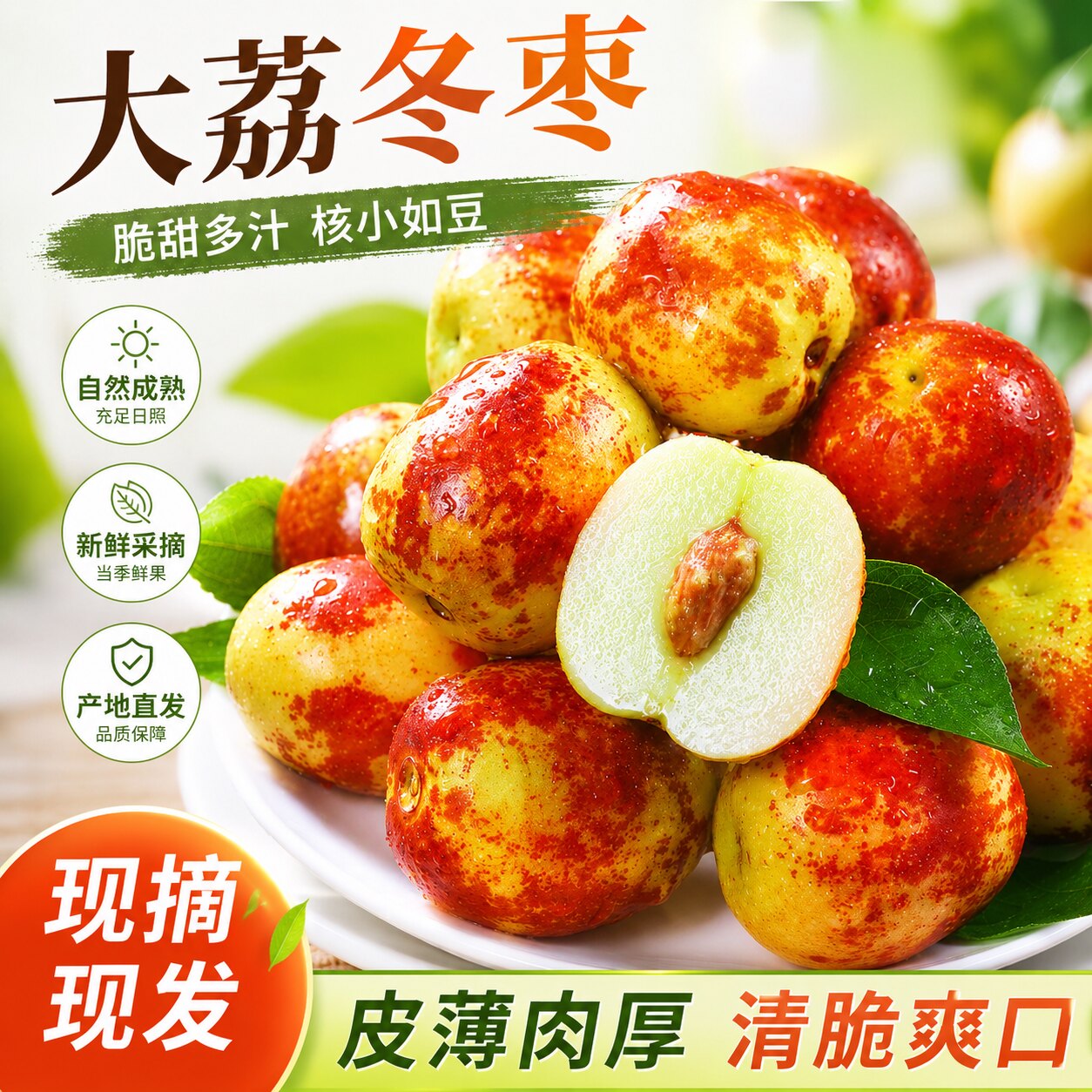 陕西大荔冬枣脆甜爽口现摘