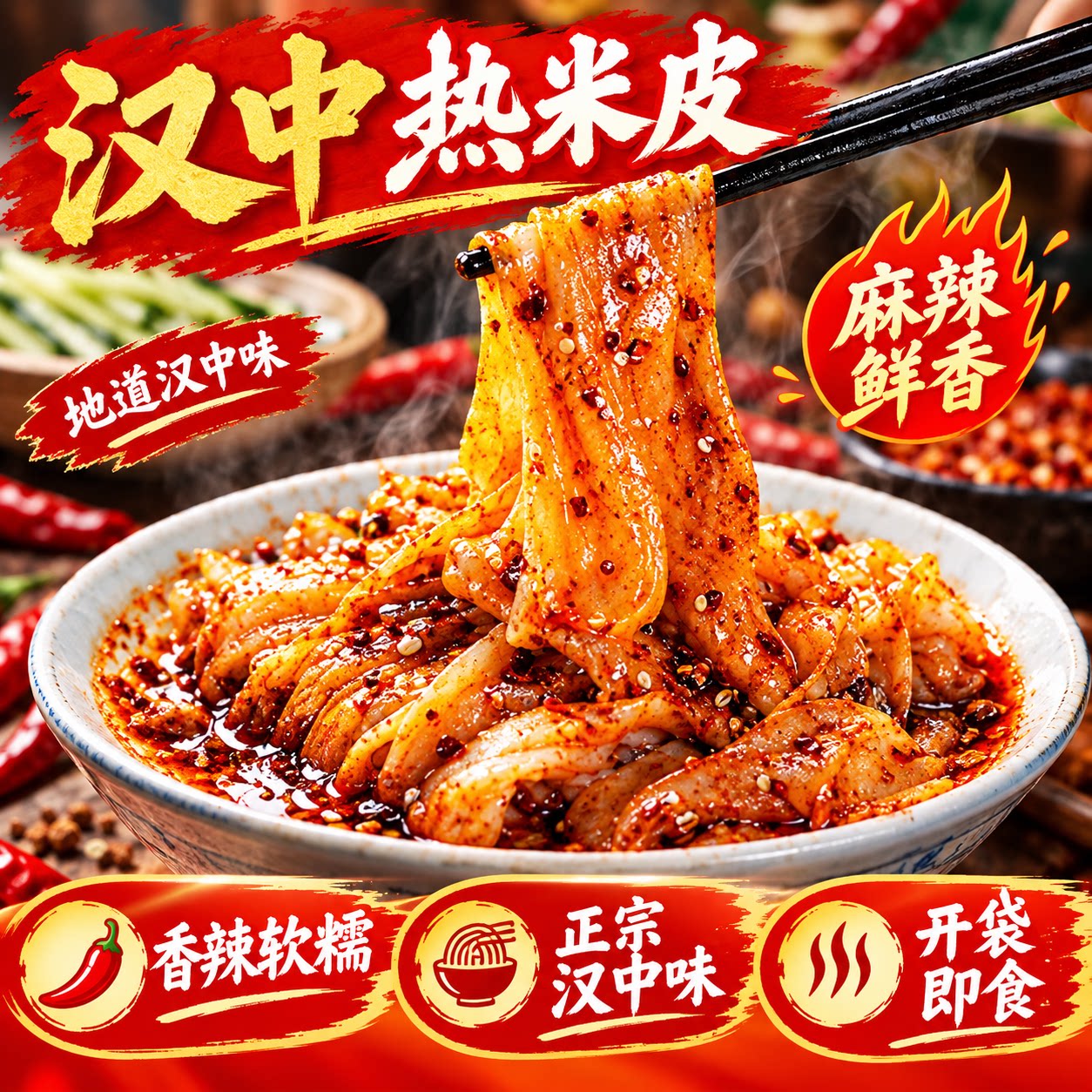 陕西特产香辣热米皮即食