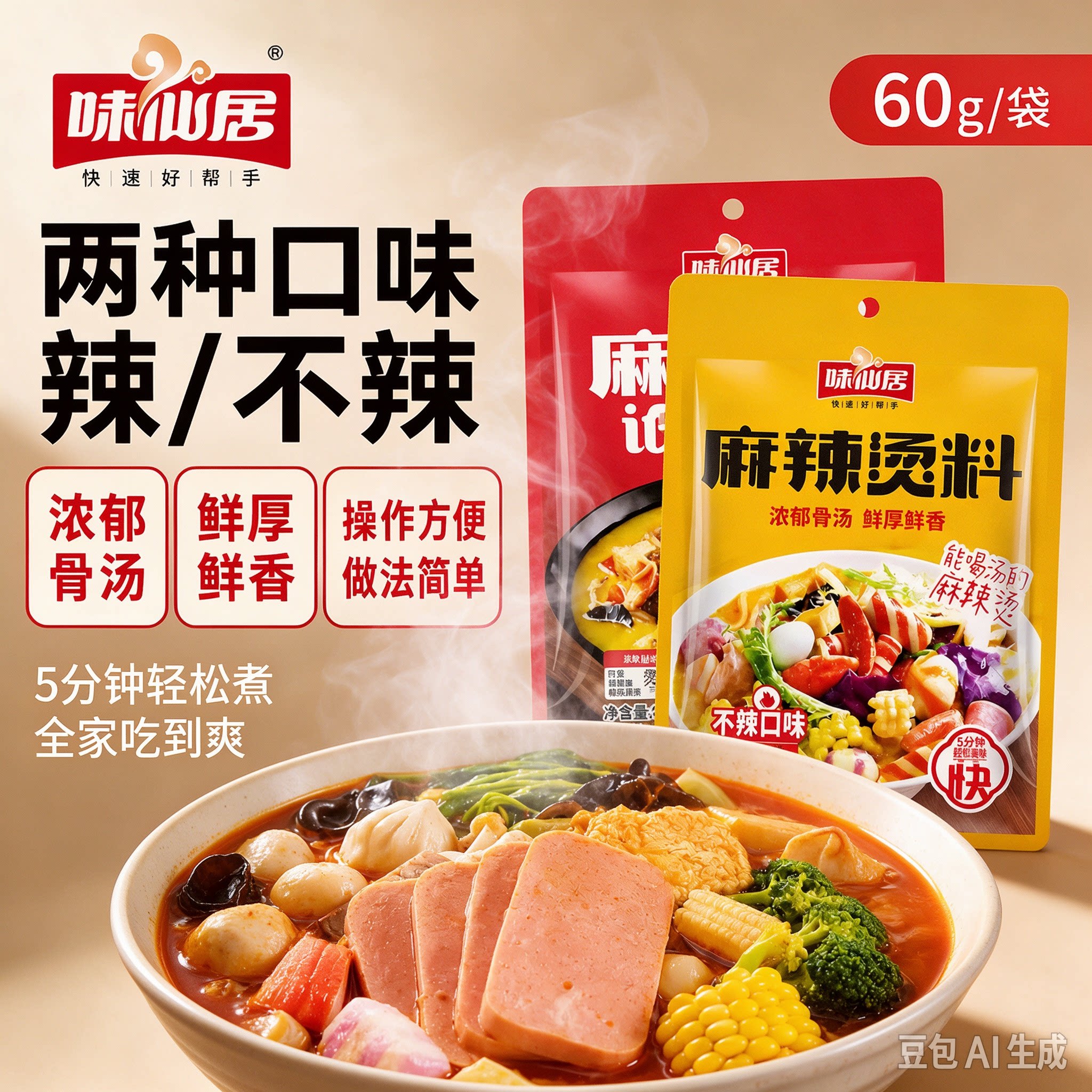 味仙居麻辣烫骨汤底料包一人食