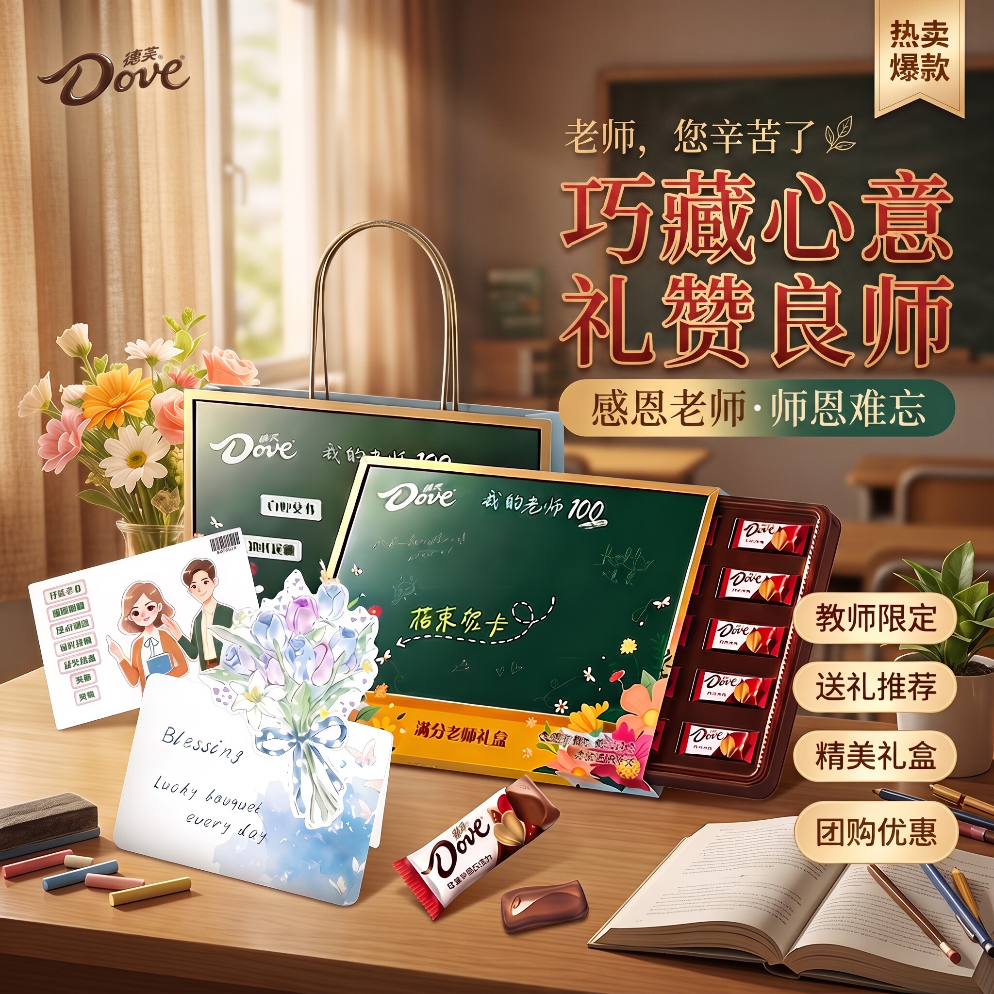 德芙教师节巧克力礼盒送老师