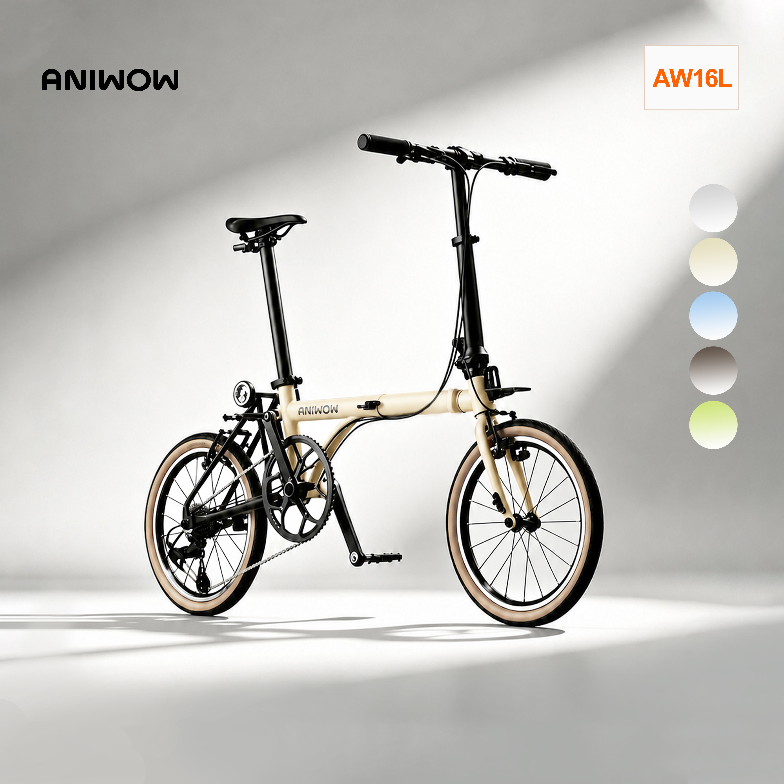 Aniwow2026新品AW16L349折叠自行车成人多功能便携骑行户外5速7速