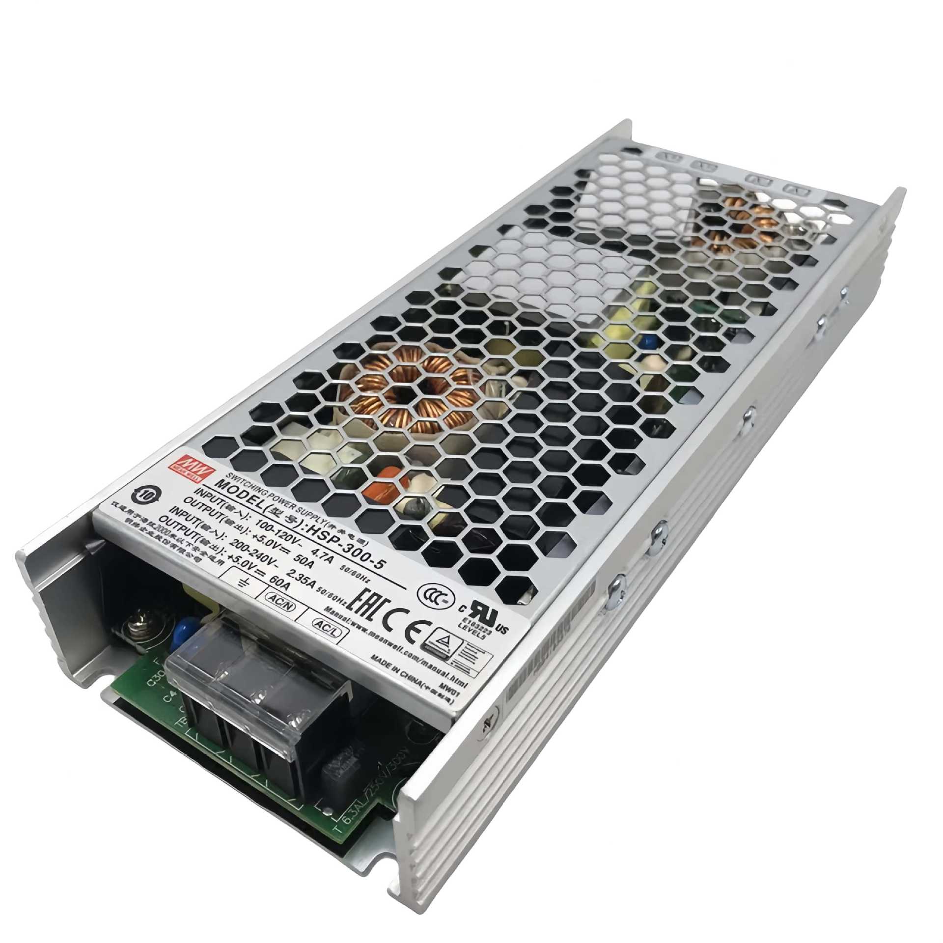 明纬开关电源HSP-300-2.8 168W单组输出有PFC功能无风扇开关电源