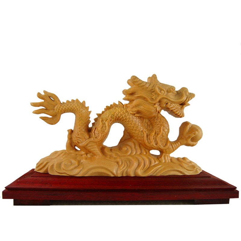 厂家工艺品黄杨木雕生肖龙摆饰高档家居文玩装饰摆件汽车饰品