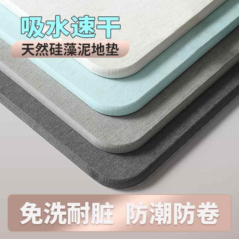 浴室矽藻泥地垫入户门口化妆室厕所免洗耐脏防滑速干吸水硬脚垫