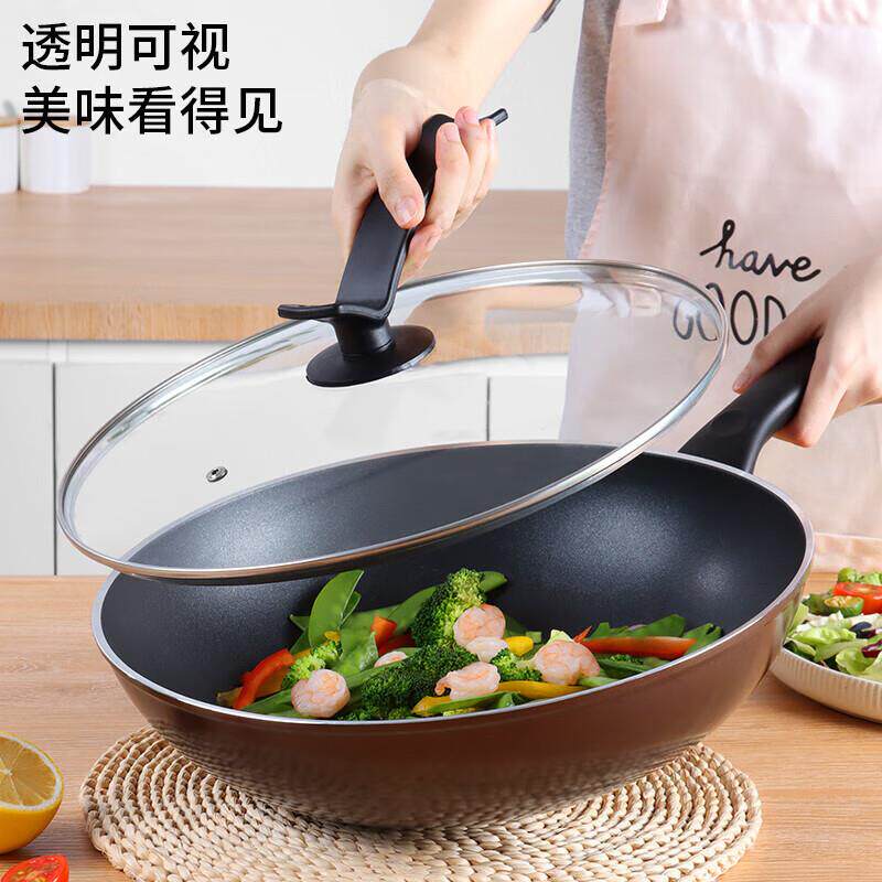 厨房玻璃锅盖家用炒锅汤锅可视透明玻璃盖可立把手锅盖耐热