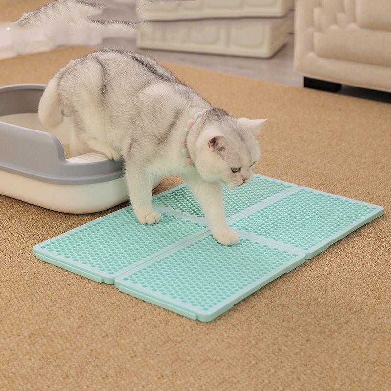 宠物可拼接猫砂垫防外溅防带出落砂垫子猫咪厕所过滤控砂垫猫砂盆 - 实物图