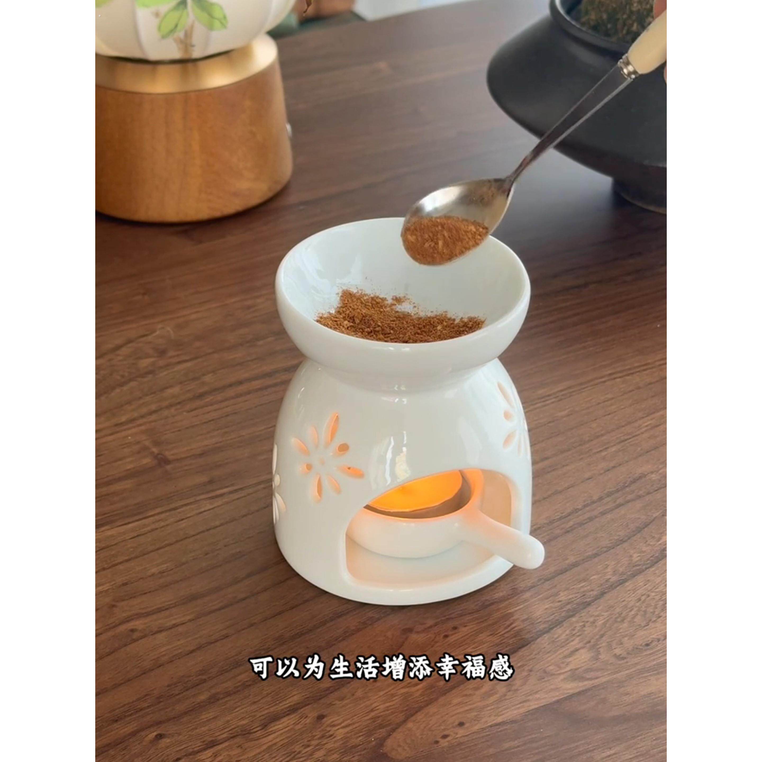 陶瓷蜡烛香薰灯精油灯卧室蜡烛家居创意精油香粉陶瓷香薰炉檀香