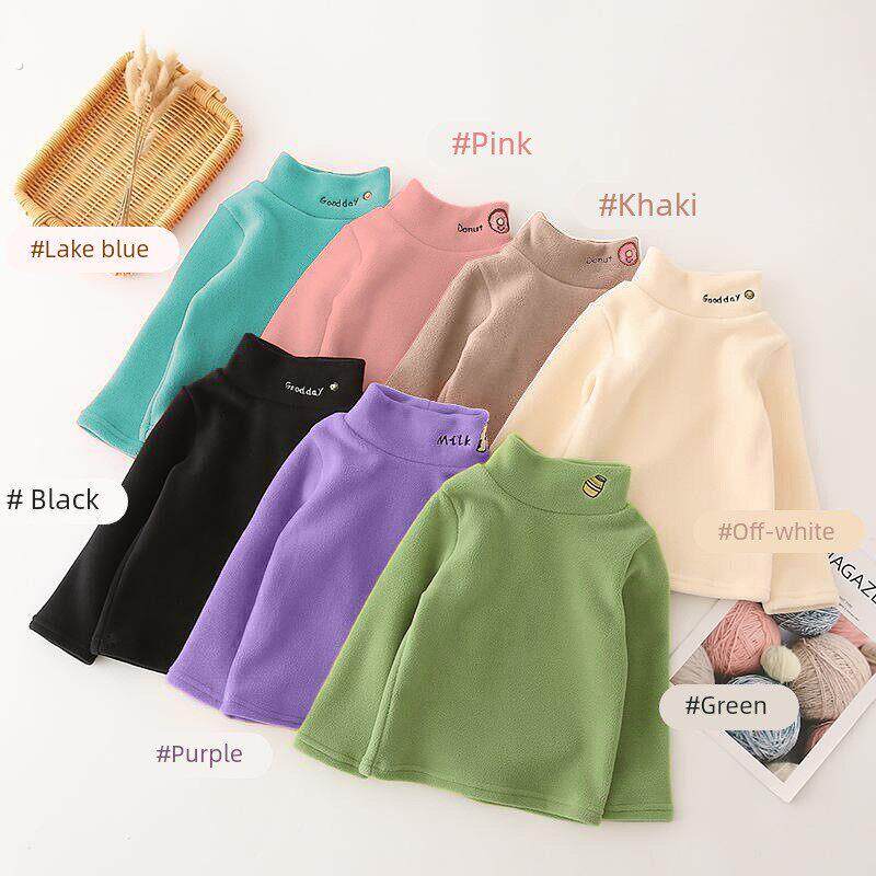 2025春秋冬儿童打底衫洋气上衣男女童加绒薄绒奥粒绒卫衣童装潮