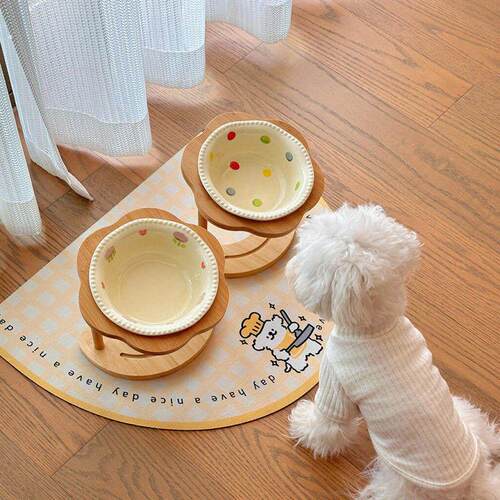 陶瓷狗碗宠物用品猫食盆猫碗喝水碗增高架防打翻大口径保护颈椎