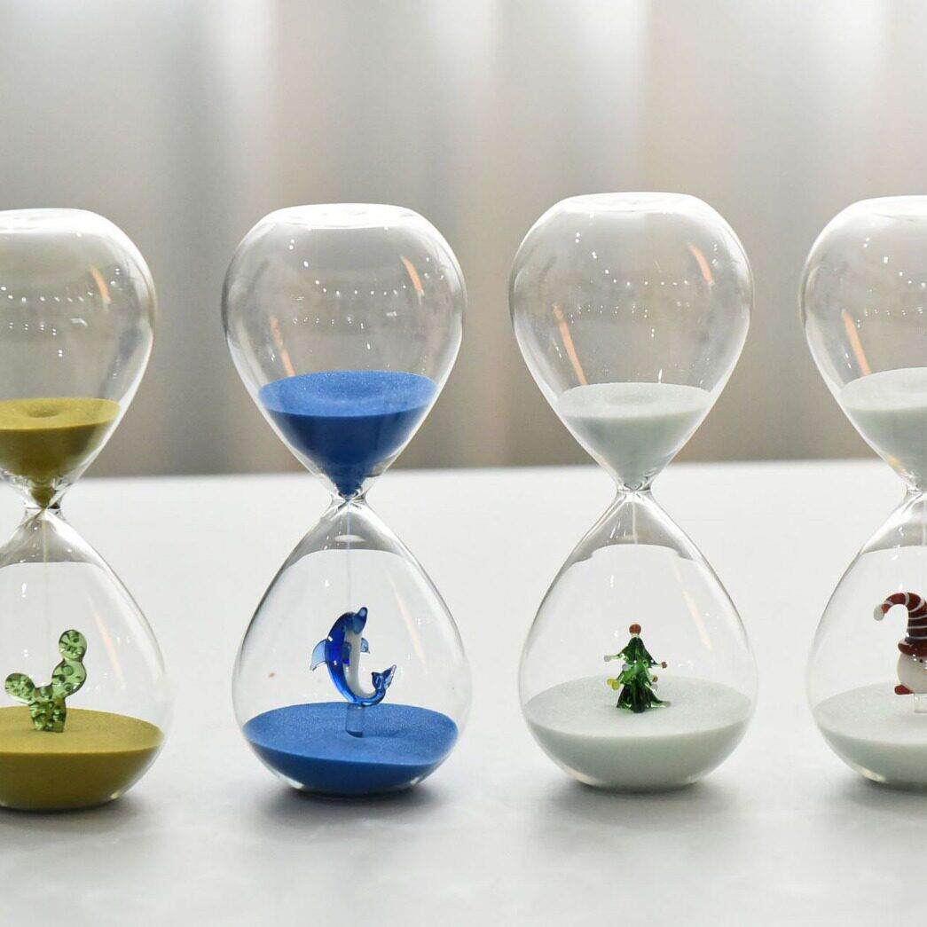 创意30分钟圣诞沙漏计时器动物造型家居摆件玻璃工艺品