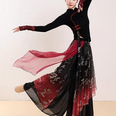 柳歌同款古典舞修身立领上衣舞蹈服飘逸纱衣中国舞剧目演出服套装