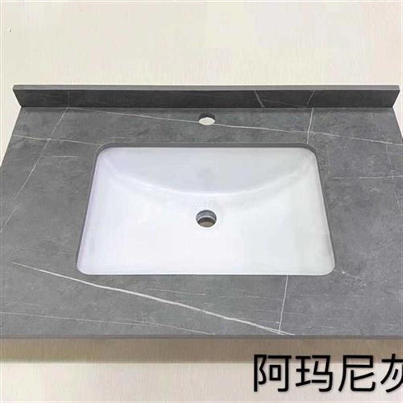 定制岩板一体台盆浴室柜台面盆洗手盆单水槽半嵌入式洗脸盆洗手台