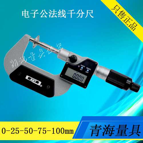 青量电子公法线千分尺 数显公法线千分尺带刻线0-25-50-75-100mm