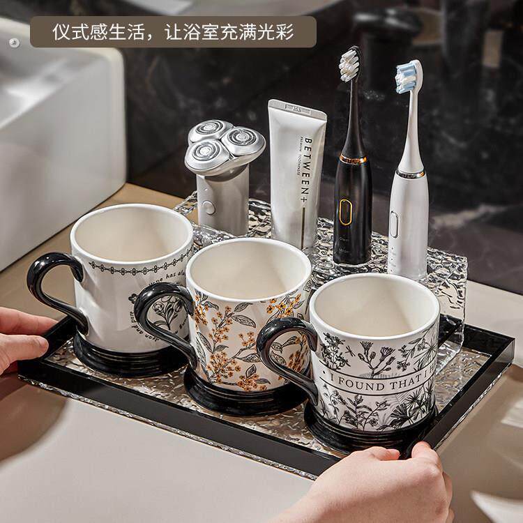 德国陶瓷漱口杯情侣家用一对浴室洗漱杯套装家用牙刷杯洗漱套装