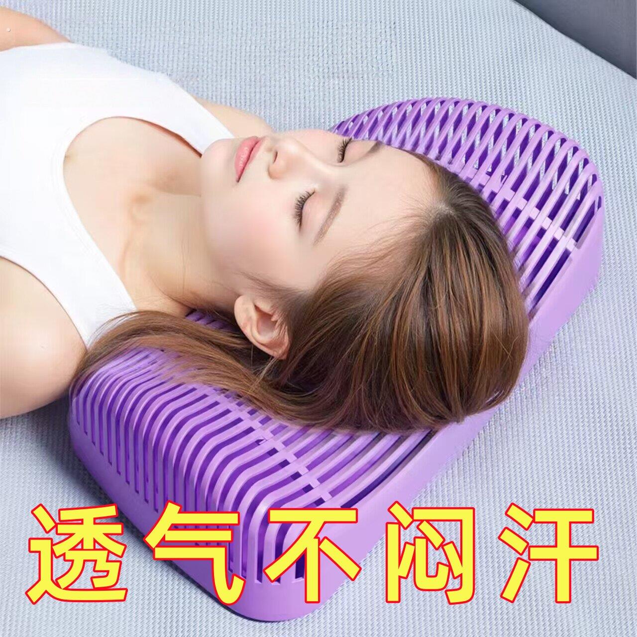 空气枕新款便携式枕护颈椎腰靠垫家用午休宿舍睡眠透气枕头镂空
