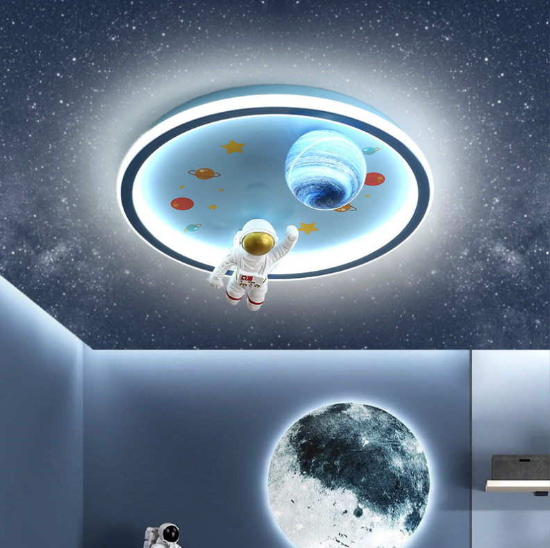儿童房灯男孩女卧室灯护眼现代简约宇航太空卡通创意房间吸顶灯具