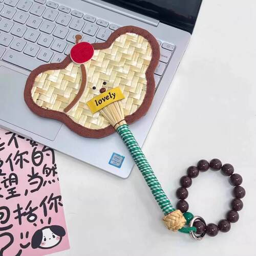 可爱手工编织小蒲扇女夏天便携工艺扇子婴幼儿手摇麦秆扇拍照道具